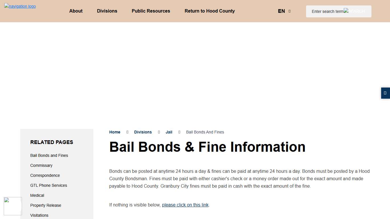 Bail Bonds & Fine Information